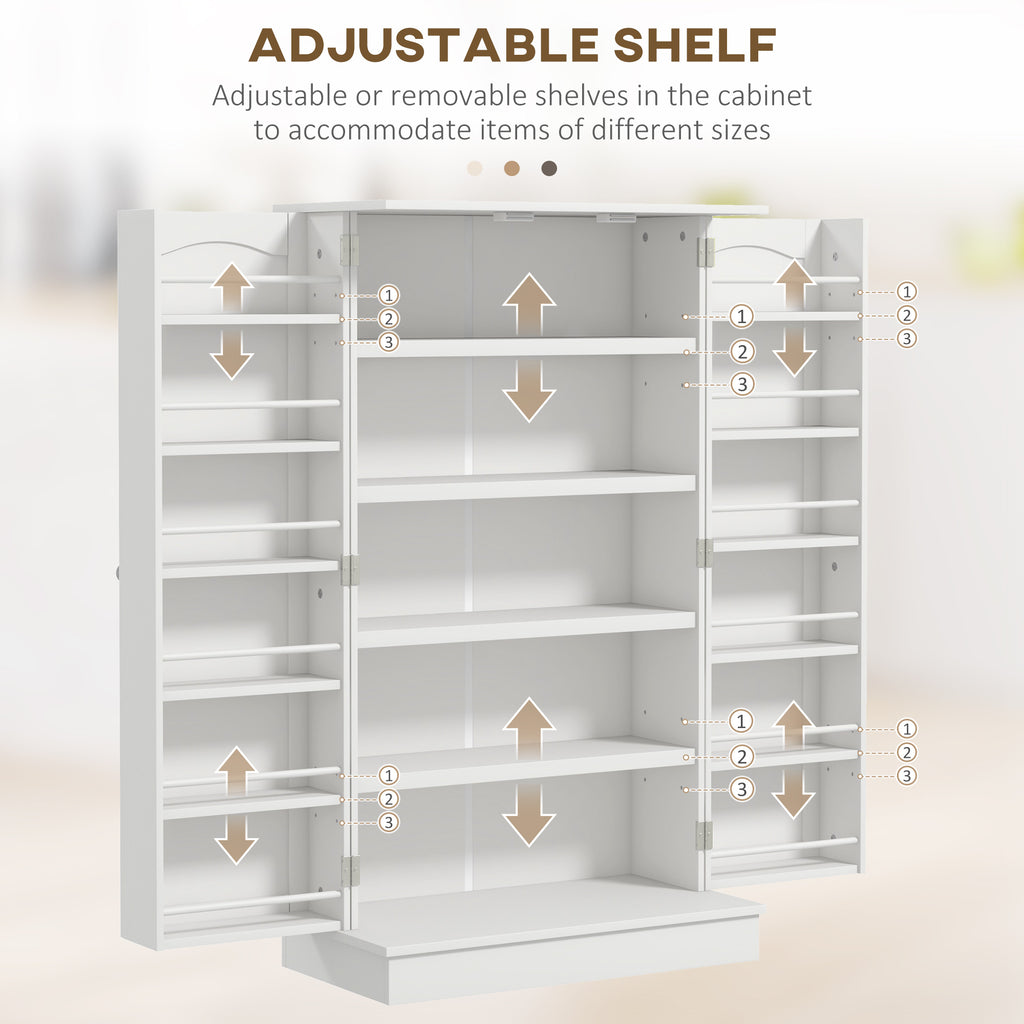 HOMCOM Kitchen Pantry Storage Cabinet w/ 5-tier Shelving, 12 Spice Racks - Grand Goldman Shop