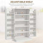 HOMCOM Kitchen Pantry Storage Cabinet w/ 5-tier Shelving, 12 Spice Racks - Grand Goldman Shop