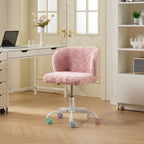 A&A Furniture Office Chair,Artificial rabbit hair Home Office Chair with Metal Base,Adjustable Desk Chair Swivel Office Chair