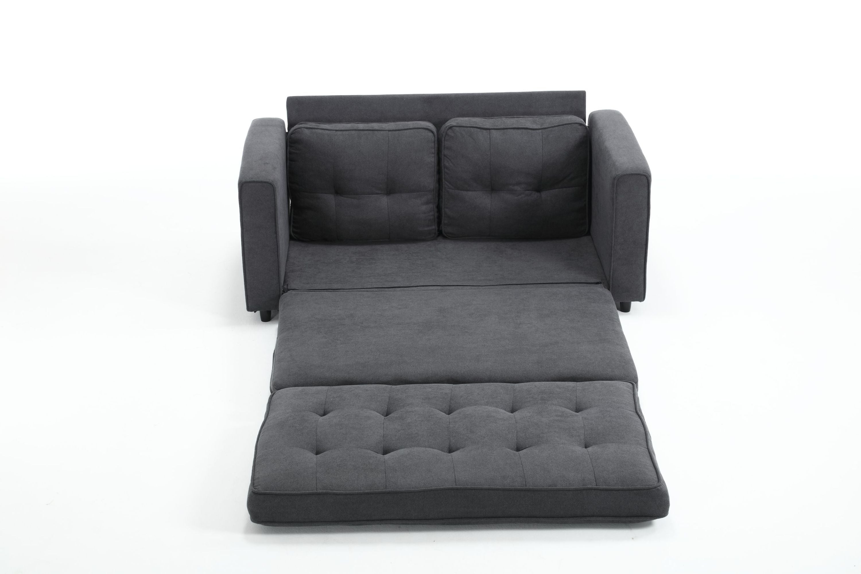 3 Fold Sofa,Convertible Futon Couch sleeper sofabed,Space saving loveseat,Pull Out Couch Bed for Living Room,Dark Gray & Light Gray & Beige,Velvet linen fabric - Grand Goldman Shop