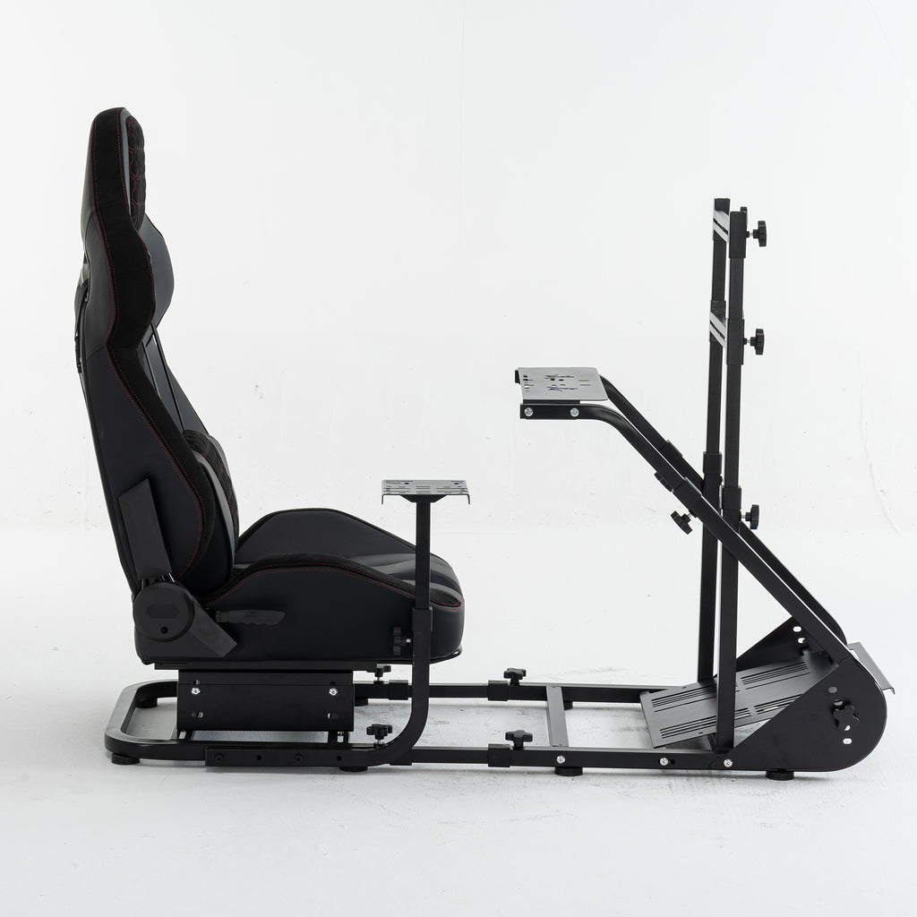 Enhanced and stable racing wheel cockpit, compatible with Fanatec, PXN, Thrustmaster, and Logitech adjustable driving simulat
