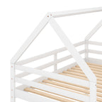 Twin over Twin Low Bunk Bed with Ladder, White - Grand Goldman Shop