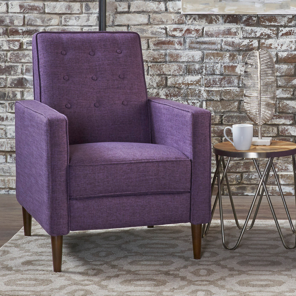Macedonia Mid-Century Modern Button Tufted Fabric Recliner - Grand Goldman Shop