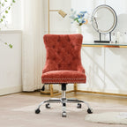 A&A Furniture Office Chair,Modern Chenille Upholstered Tufted Button Home Office Chair with Chrome Metal Base,Adjustable Desk