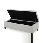 Upholstered Storage Ottoman Bench, Entryway Bench, End of Bed Bench, Ottoman Foot Rest for Bedroom, Light Grey, 300lbs - Grand Goldman Shop