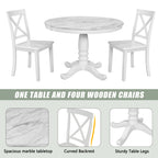 Orisfur. 5 Pieces Dining Table and Chairs Set for 4 Persons, Kitchen Room Solid Wood Table with 4 Chairs - Grand Goldman Shop