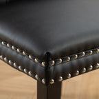 A&A Furniture, Nikki Collection Modern, High-end Tufted Solid Wood Contemporary PU and Velvet Upholstered Dining Chair with Wood Legs Nailhead Trim  2-Pcs Set, Black+WineRed, Burgundy,SW2101BW - Grand Goldman Shop