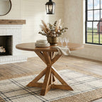 Windvale Cross-Buck Base Dining Table - Grand Goldman Shop