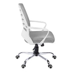 Office Chair, Adjustable Height, Swivel, Ergonomic, Armrests, Computer Desk, Work, Grey Mesh, Chrome Metal, Contemporary, Mod