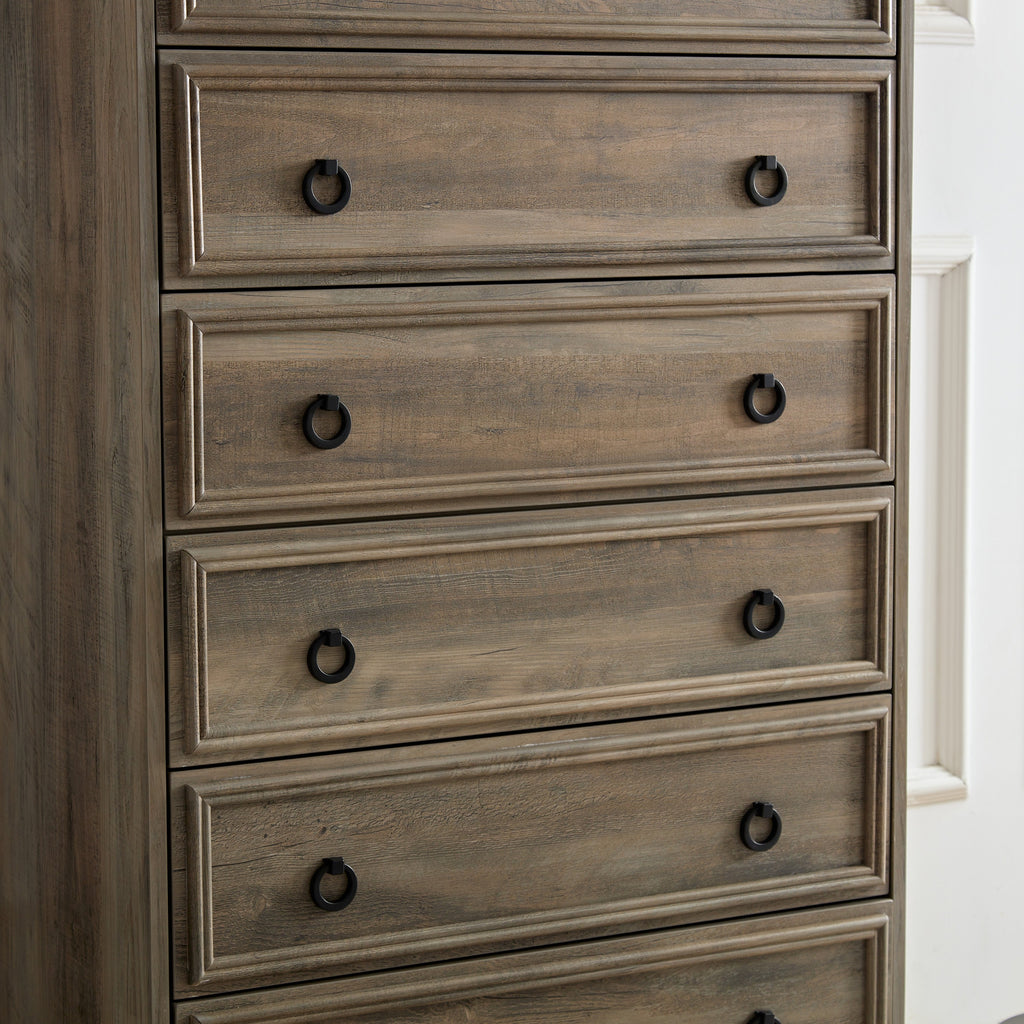 Modern 6 Drawer Dresser, Dressers for Bedroom, Tall Chest of Drawers Closet Organizers & Storage Clothes - Easy Pull Handle, Textured Borders Living Room, Hallway,L 29.53''*W15.75''*H48.03'' - Grand Goldman Shop