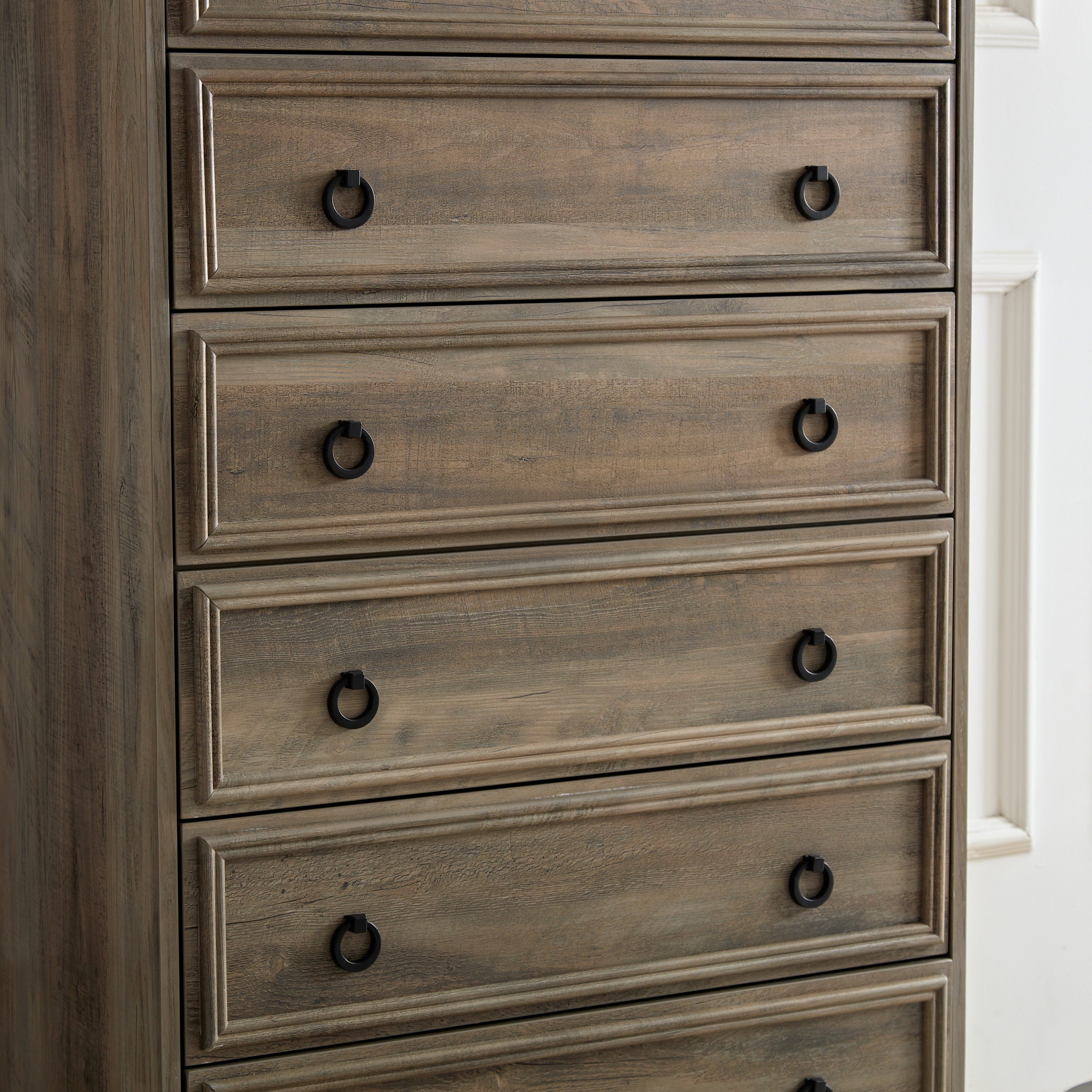 Modern 6 Drawer Dresser, Dressers for Bedroom, Tall Chest of Drawers Closet Organizers & Storage Clothes - Easy Pull Handle, Textured Borders Living Room, Hallway,L 29.53''*W15.75''*H48.03'' - Grand Goldman Shop