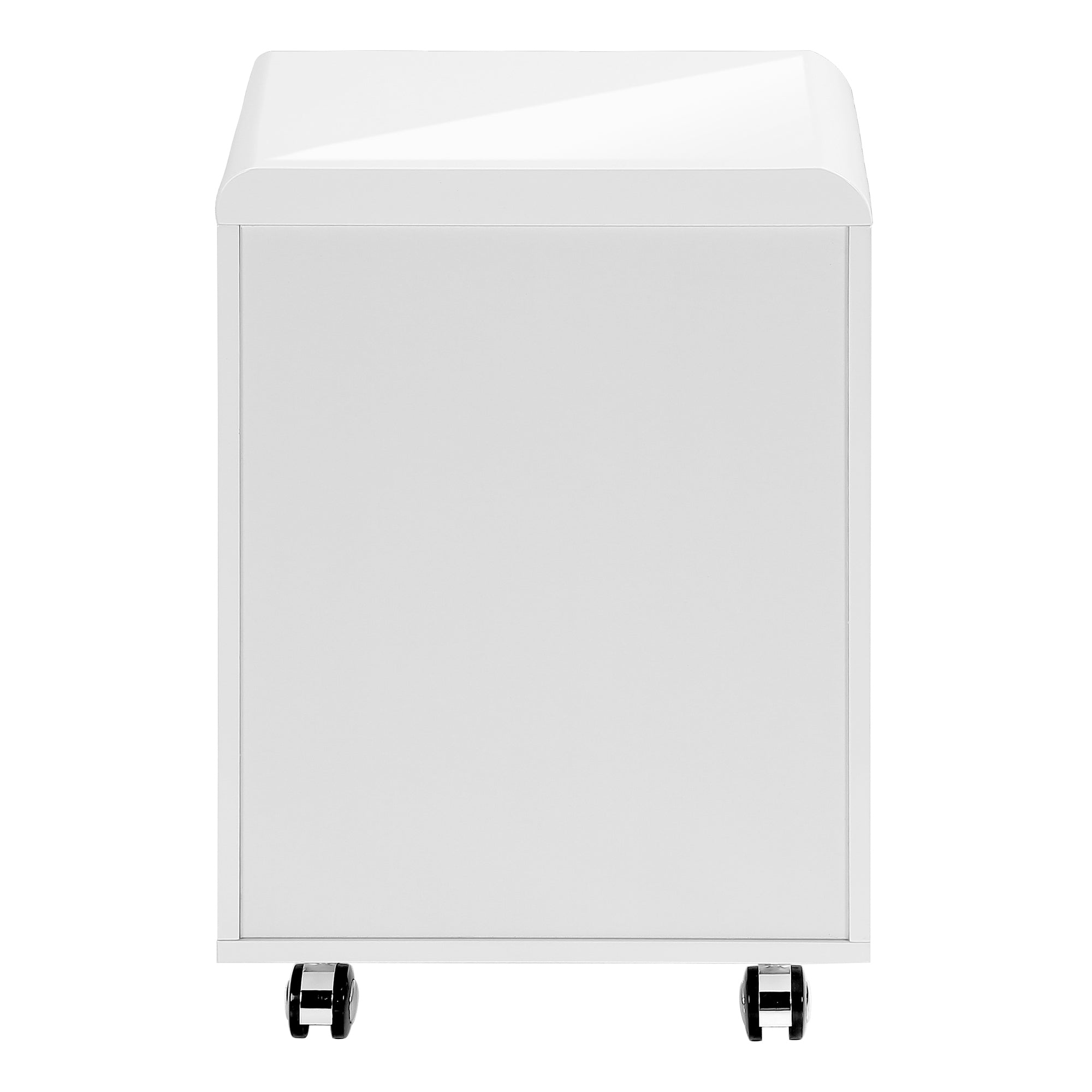File Cabinet, Rolling Mobile, Storage Drawers, Printer Stand, Office, Work, Glossy White Laminate, Contemporary, Modern - Gra