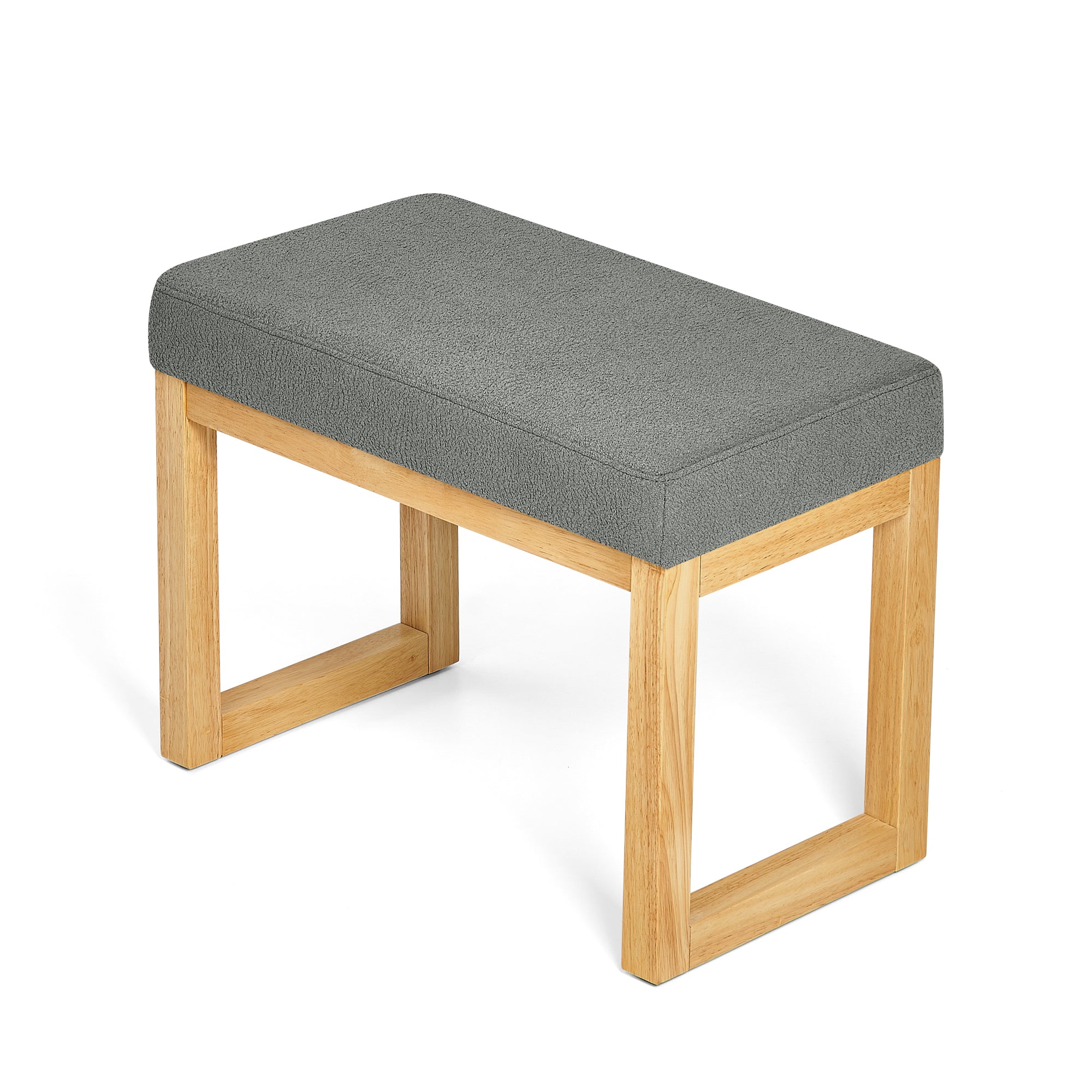 Shoe-changing bench, a shoe-changing bench with a wooden frame and a soft cushioned seat, can be placed freely and is suitable for small spaces without taking up much space -Dark Gray - Grand Goldman Shop