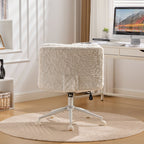 W26.4 inch  Wider Seat Office Chair,Artificial rabbit hair Home Office Chair with Metal Base,Adjustable Desk Chair Swivel Off
