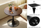 (Walnut Color) Round Table, ∅31.5'' Modern Dining Table, Dining Table,MDF Top and Steel Base Tulip Round Kitchen Table,Kitchen Table, Mid Century Coffee Table for Living Room, Oval Dining Table - Grand Goldman Shop