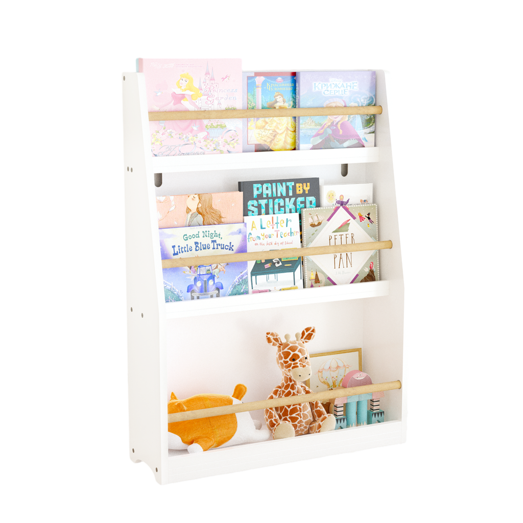 3 Tier Kids Book Shelf,Kids Book Rack, Helps Keep Bedrooms, Playrooms, and Classrooms Organized,White - Grand Goldman