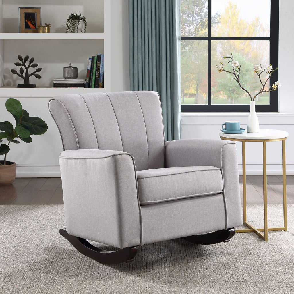 Light Grey Rocking Chair with Track Arm - Grand Goldman Shop