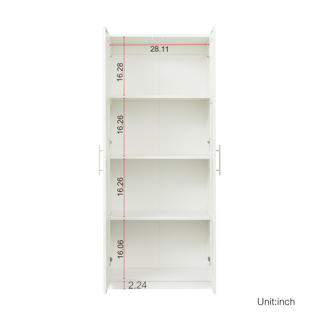 Pantry Cabinet, Kitchen Pantry Storage Cabinets with 2 Door and 3  Shelves, White Pantry Storage Cabinet, Cupboard for Kitchen, Dining Room and Living Room. - Grand Goldman Shop