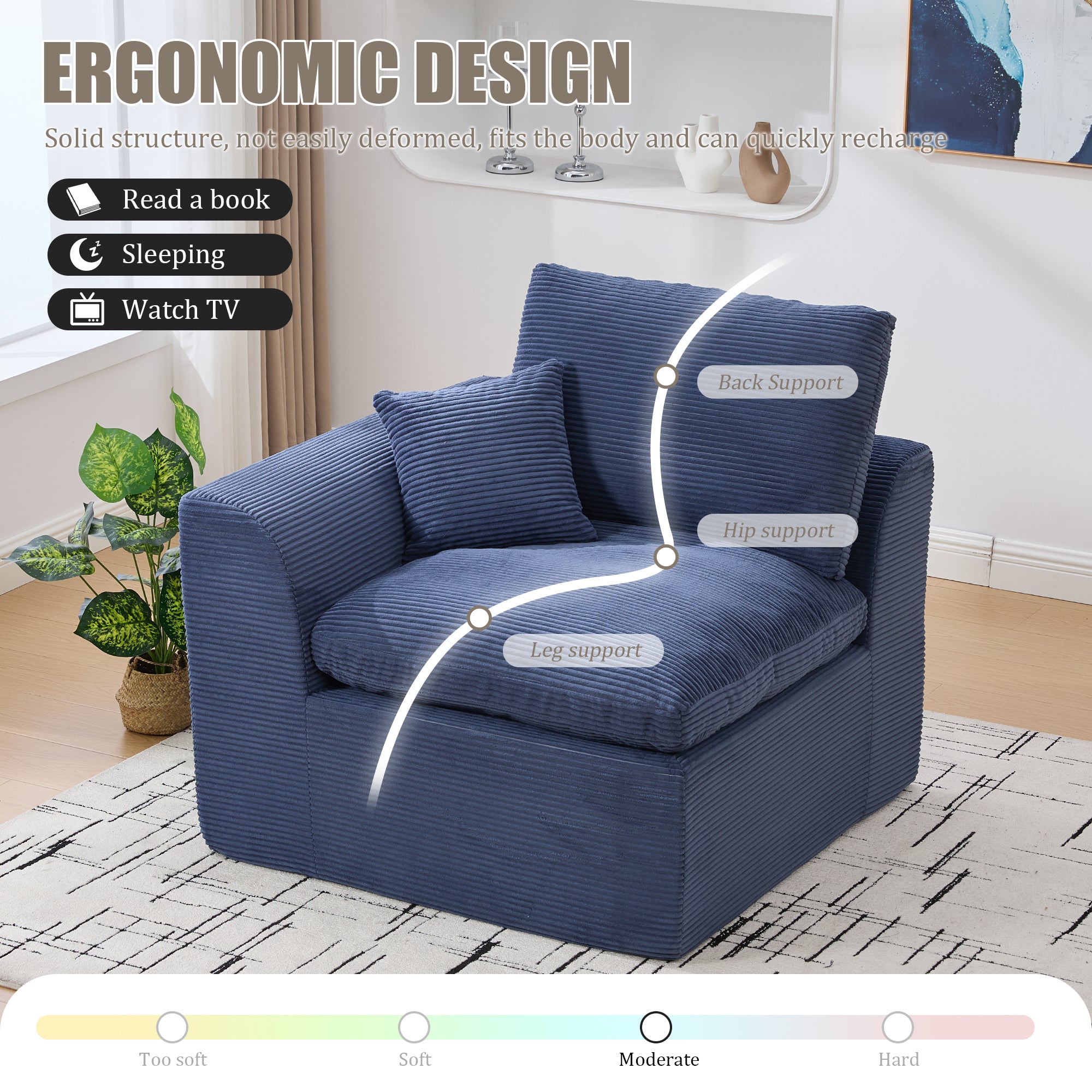 UNITED WE WIN Modular Sectional Sofa Cloud Couch,Comfy Cloud Modern Sofa,2 Seater with Cushion Covers Removable Furniture for Living Room Bedroom Apartments Dorms,No Assembly Required - Grand Goldman Shop