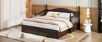 Wooden Twin Size Daybed with Twin Size Trundle, Extendable Daybed with Two Storage Drawers, Espresso(Expected Arrival Time:9.12) - Grand Goldman Shop
