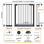 29.5-45.3' Wide Baby Gate with wall protector for Stairs, Dog Gate Indoor for Doorways, No Drilling Pressure Mounted Pet Gate
