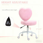Pink Heart-Shaped Office Chair, Adjustable Swivel Chair for Bedroom & Vanity, Cute & Comfy Style | Premium Home Decor - Grand