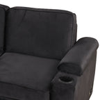 Modern Velvet Sleeper Sofa Bed with Storage Ottoman, Black, 84.75' L Shape - Grand Goldman Shop