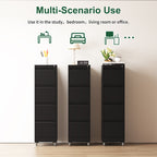 Black Heavy-Duty Metal 4 Drawer Locking Vertical File Cabinet with Wheels for Home & Office, 17.71'D x 15.16'W x 52.28'H | Pr