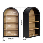 4-Tier Black Arched Bookshelf, 43' Tall Arched Bookcase with Storage Shelves - Grand Goldman Shop