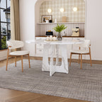 Modern Farmhouse 47.24' Round Dining Table for 4 with Marble White Finish MDF and Iron - Grand Goldman Shop