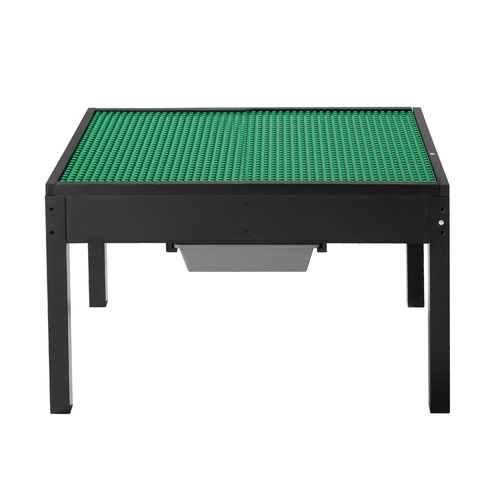 Kids Wooden Activity Table, Building Blocks Double-Sided Tabletop, Multi-Purpose Activity Play Table with 2 Storage Bins for 