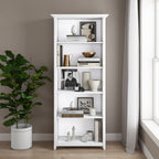 Amherst 30 inch Solid Wood 5 Shelf Bookcase in White - Grand Goldman