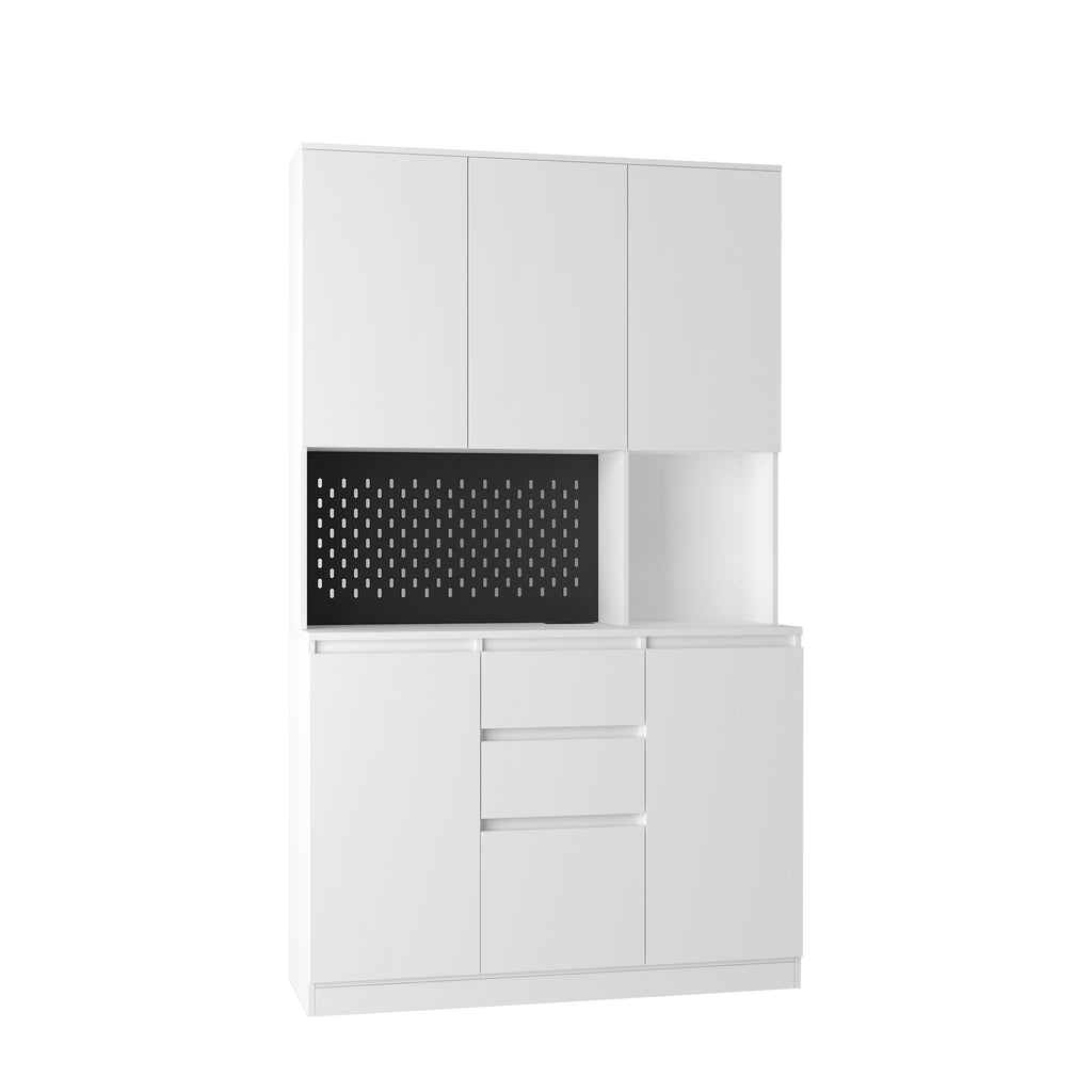 74' Kitchen Pantry Cabinet with Charging Station,Freestanding Buffet Cupboards Sideboard with Drawer,Modern Pantry Cabinet with Microwave Stand for Kitchen,Living Room,Dinning Room - Grand Goldman Shop