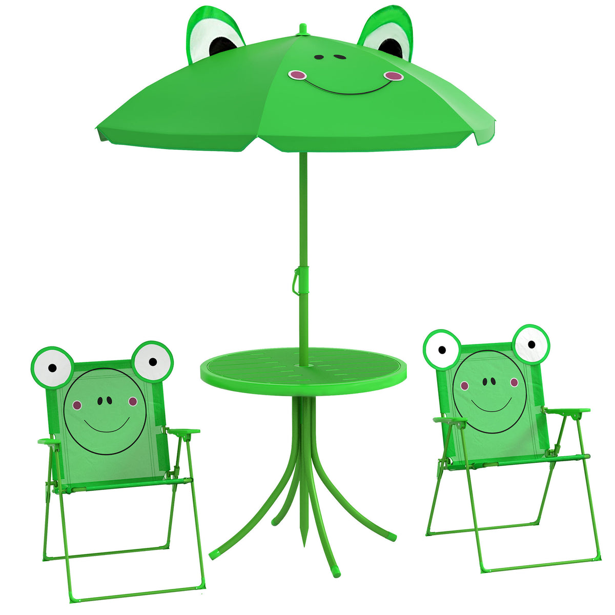 Folding Kids Table and Chair Set for Garden, Backyard, Green - Grand Goldman