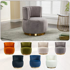 Swivel Barrel Chair, Round Armchairs with Fluffy Velvet, 360 Degree Swivel, Gray, 25.20'' x 25.59'' x 26.38'' - Grand Goldman Shop