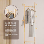 Coat Racks solid wood hanger 18.9* 11.8*71in Solid environmental protection easy to assemble beautiful can be placed in the bedroom/entrance/living room (wood color) - Grand Goldman Shop