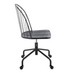 Adjustable High Back Office Chair in Black Metal and Black Wood - Grand Goldman