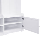VIBE HAUS 79.1''Wide Modern Hall Tree with Shoe Storage, 4-in-1 Entryway Bench with 8 Cubbies, 7 Coat Hooks & Adjustable Shelf for Hallway, living room, White - Grand Goldman Shop