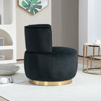 COOLMORE Swivel Barrel Chair, 360 Degree Round Armchair with Fluffy Velvet Upholstery for Living Room, Bedroom, Office - Grand Goldman Shop