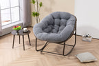 Outdoor Rattan Rocking Chair,Padded Cushion Rocker Recliner Chair Outdoor for Front Porch, Living Room, Patio, Garden, Grey - Grand Goldman Shop