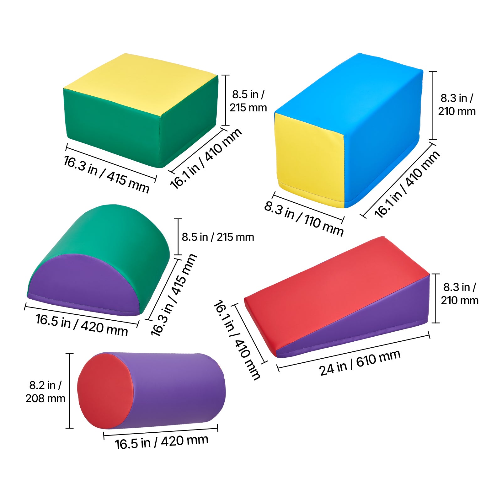 Climbing Toys 5 Piece Foam Climbing Blocks Set for Toddlers and Preschoolers - Grand Goldman