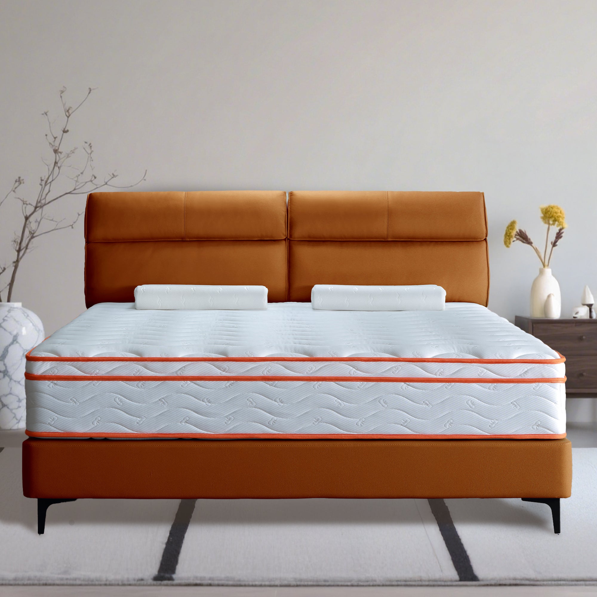 King Mattress, 12 Inch Hybrid Mattress Euro Top Medium Firm for Back & Lumbar Support, 100 Night Trial, Individual Pocket Spring Mattresses for Motion Isolation & Pressure Relief - Grand Goldman Shop