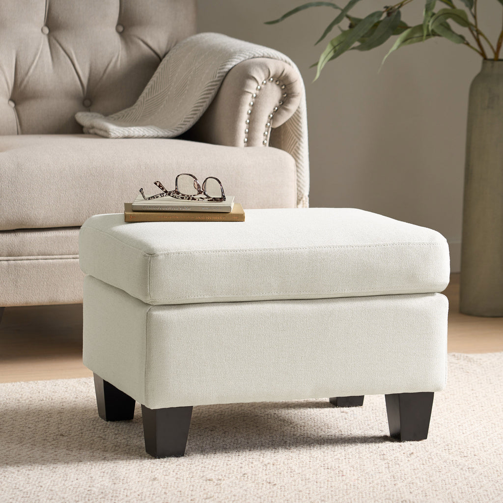 Upholstered Ottoman, Beige - Grand Goldman Shop