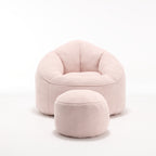 Bedding Bean Bag Sofa Chair with High-Pressure Foam and Footrest, Pink Microfiber - Grand Goldman Shop