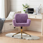 A&A Furniture Home Office Chair Violet Velvet with Golden Metal Base Adjustable Swivel - Shop Quality Furniture at Grand Gold