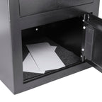 Black Steel Keypad Depository Safe with Dual PIN Codes and Anti-Fishing Baffles, 0.72 Cu Ft - Grand Goldman