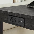 59 Inch Bar Table, Dining Table, Sofa Table with Power Outlet, 3 Upholstered Stools, 4 Piece Bar Table and Chair Set for Living Room, Dining Room, Kitchen - Grand Goldman Shop