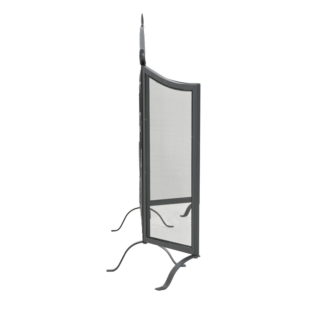 Onyx 3-Panel Iron Fireplace Screen 54' x 31.5', Black Finish - Grand Goldman Shop