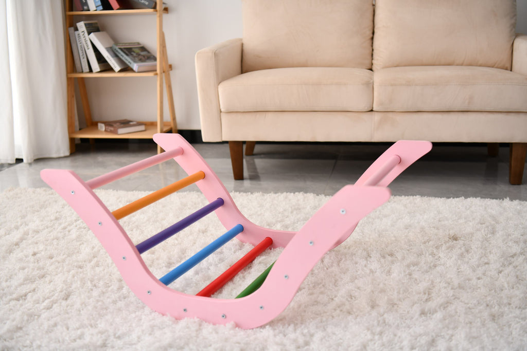 Gardenia Pikler Triangle Set Montessori Toddler Climbing Toys Indoor, Foldable Climbing Toys for Toddlers 1-3 Inside, 2 Piece