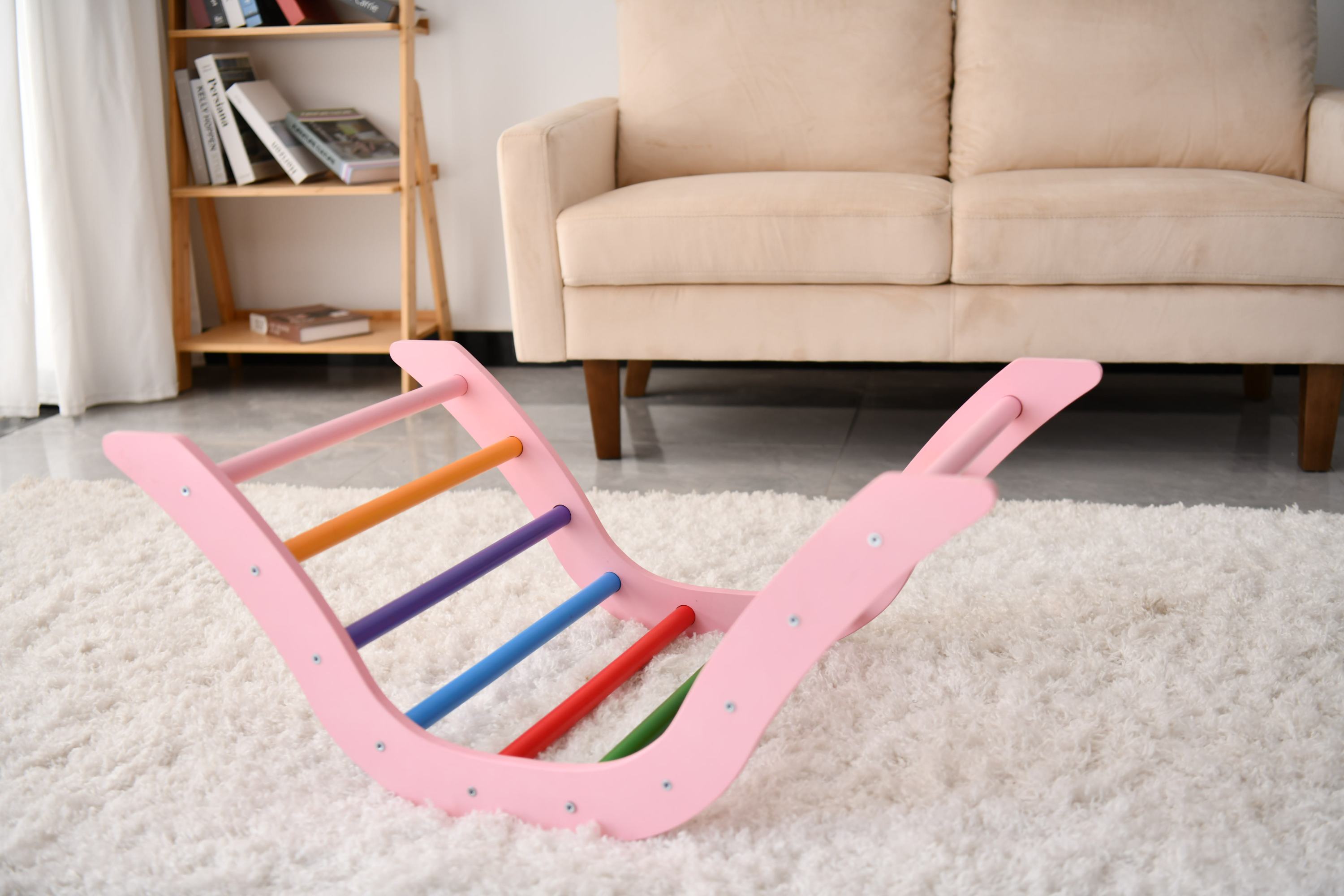 Gardenia Pikler Triangle Set Montessori Toddler Climbing Toys Indoor, Foldable Climbing Toys for Toddlers 1-3 Inside, 2 Piece